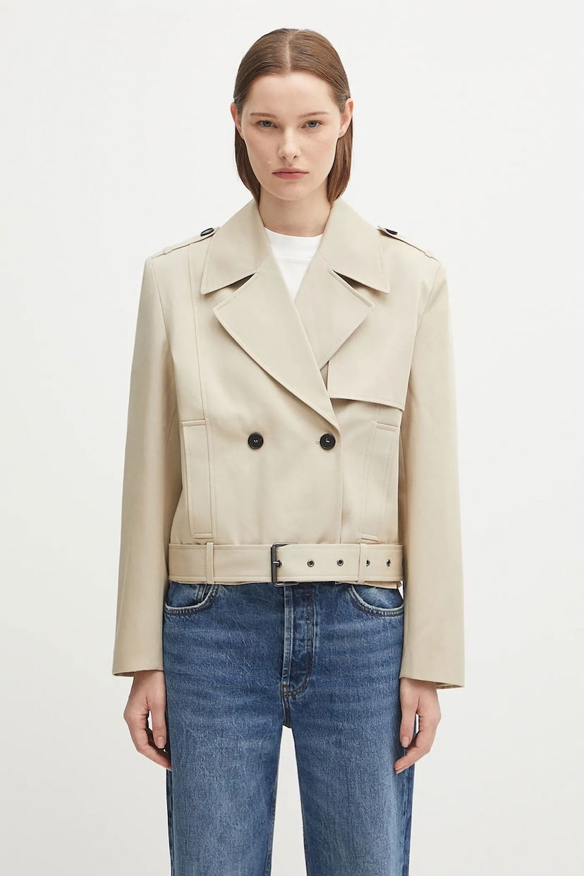 Takki Anine Bing Anine Bing Greer Cropped Trench Jacket Beige | A.01.11177