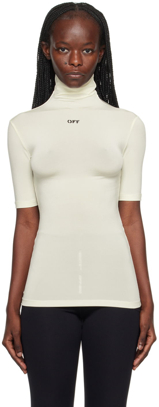 T-paita Off-White Printed T-Shirt Beige | OWAD137F23JER0010410