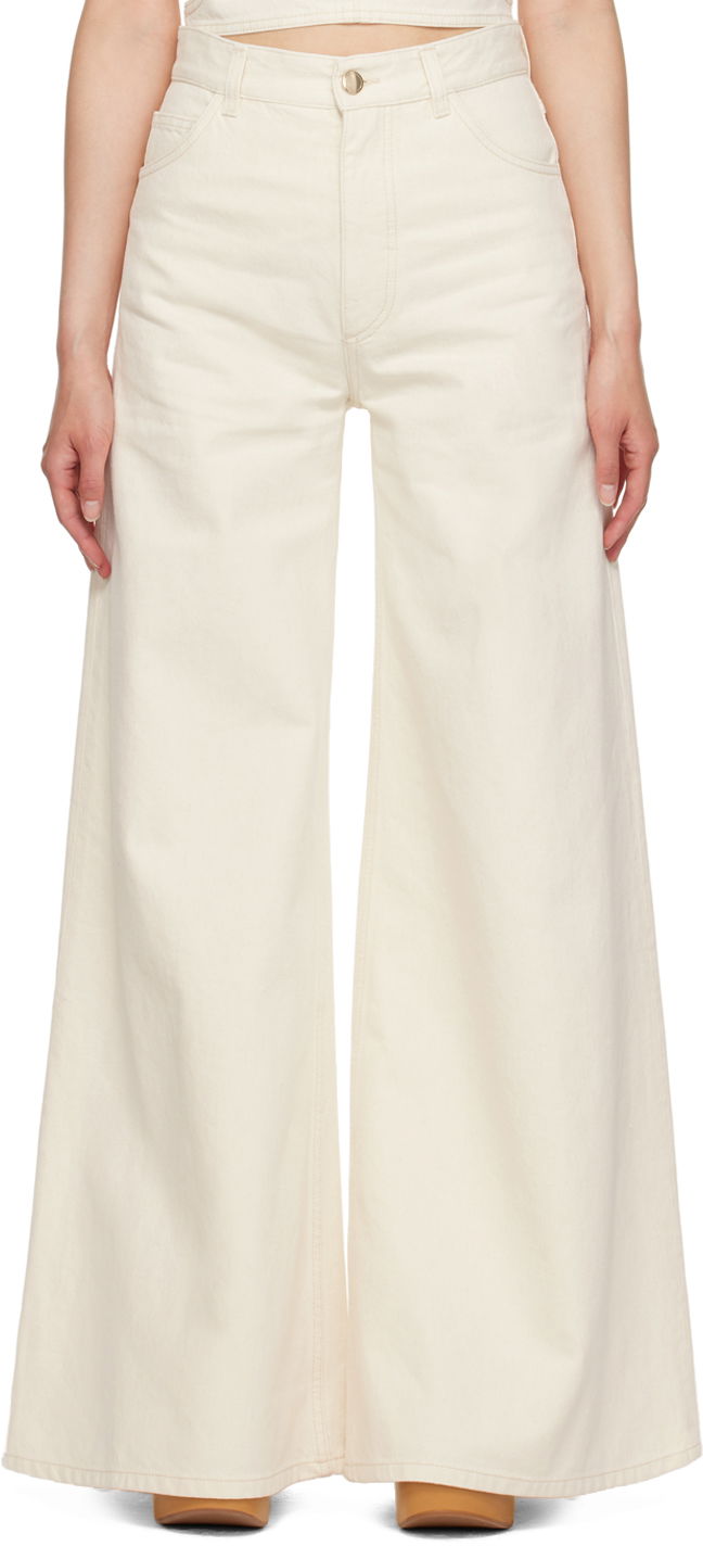 Jeans CHLOÉ Wide Leg Jeans Valkoinen | CHC23UDP22152