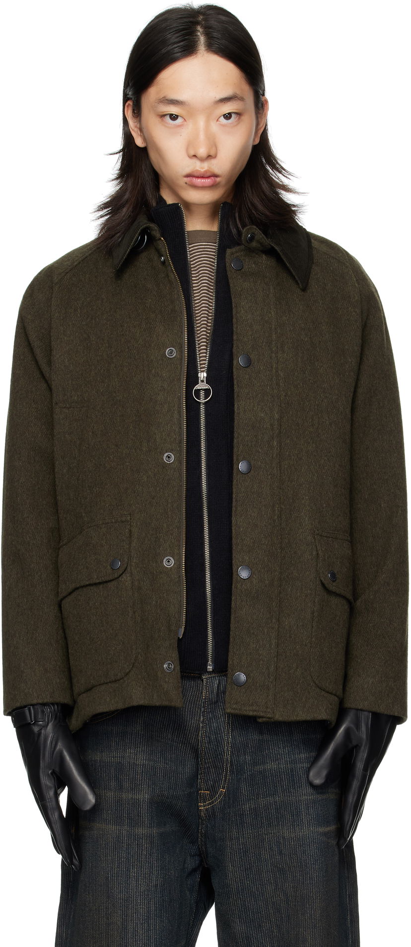 Takki Barbour Barbour Modified Bedale Wool Jacket Vihreä | MWO0299OL71