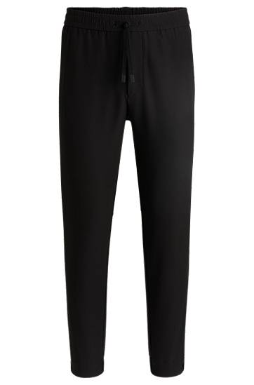 Verryttelyhousut BOSS Water-Repellent Tapered Stretch Trousers Musta | 50534313