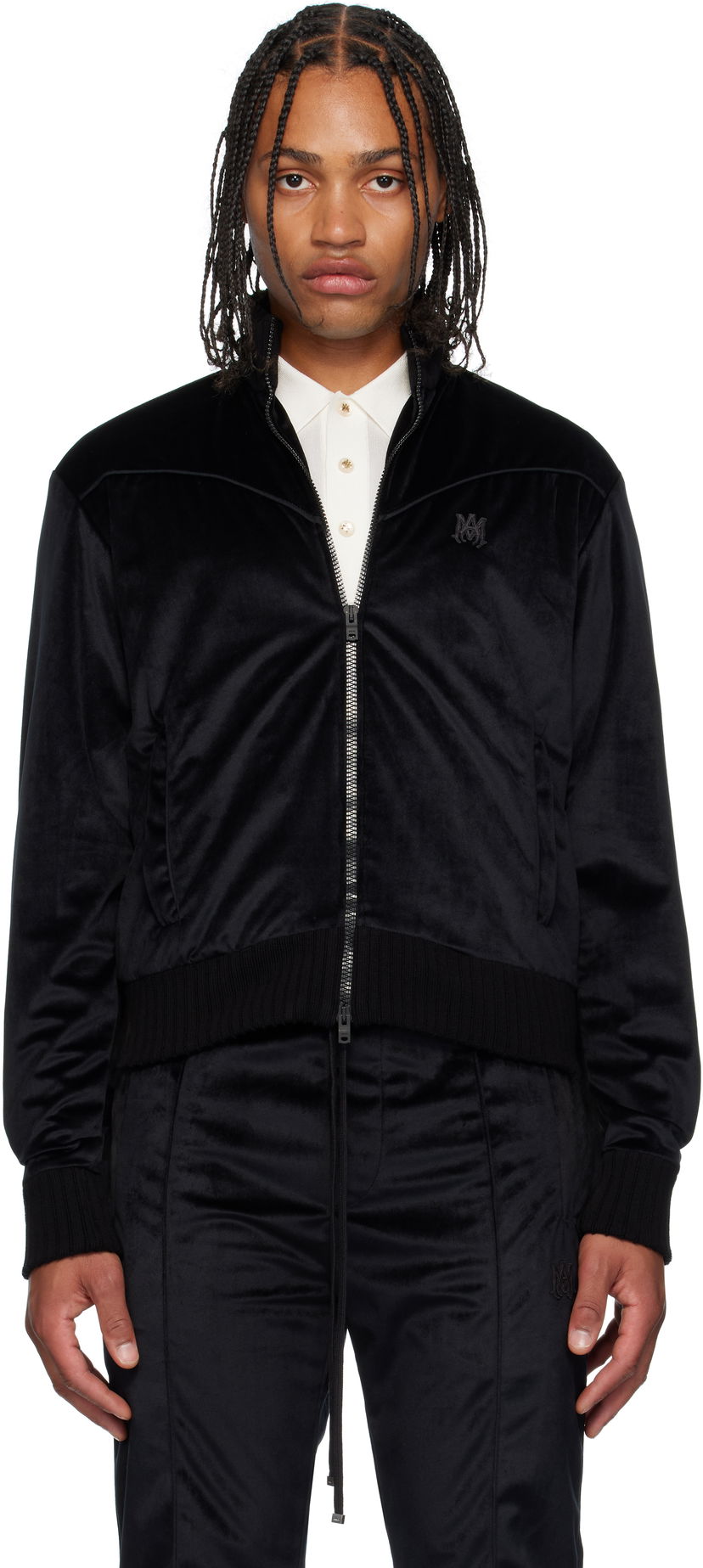 Takki AMIRI AMIRI Velvet Track Jacket Musta | AMOUTJ1013