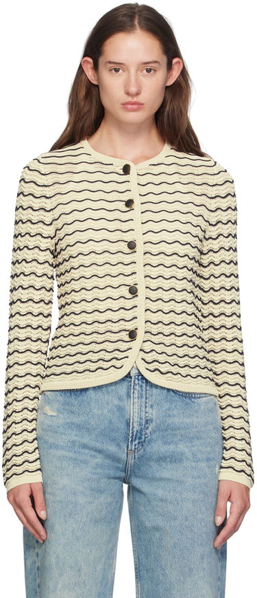 Villapaita rag & bone rag & bone Elisa Wavy Knit Cardigan Beige | WAS24F068UG68, 0