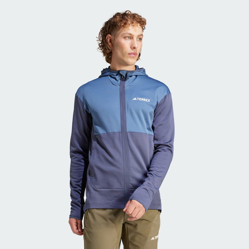 Takki adidas Performance adidas TERREX TERREX XPERIOR LIGHT FLEECE HOODED Tummansininen | IP3678