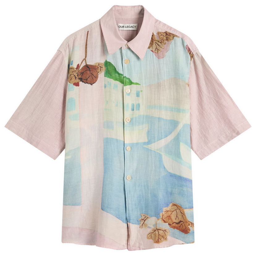 Paita OUR LEGACY Our Legacy Beyond Shirt Shortsleeve Marina Vista Print Vaaleanpunainen | M2252BM