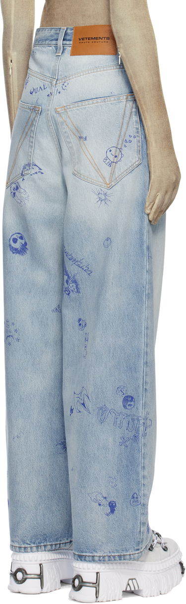 Jeans VETEMENTS Vetements Scribbled Baggy Jeans Sininen | UA66PA550L, 2