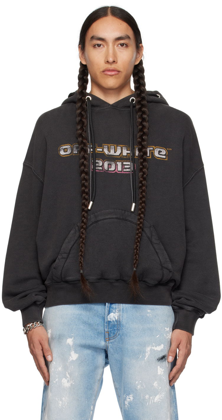 Huppari Off-White Black Digit Bacchus Hoodie Musta | OMBB119F23FLE0051084