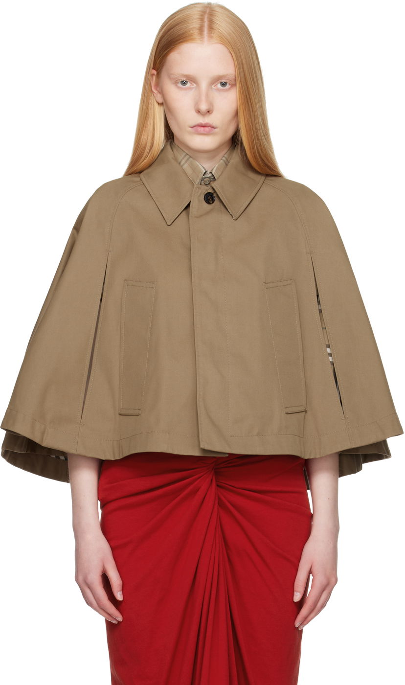 Takki Burberry Burberry Capelet Jacket Beige | 8110706