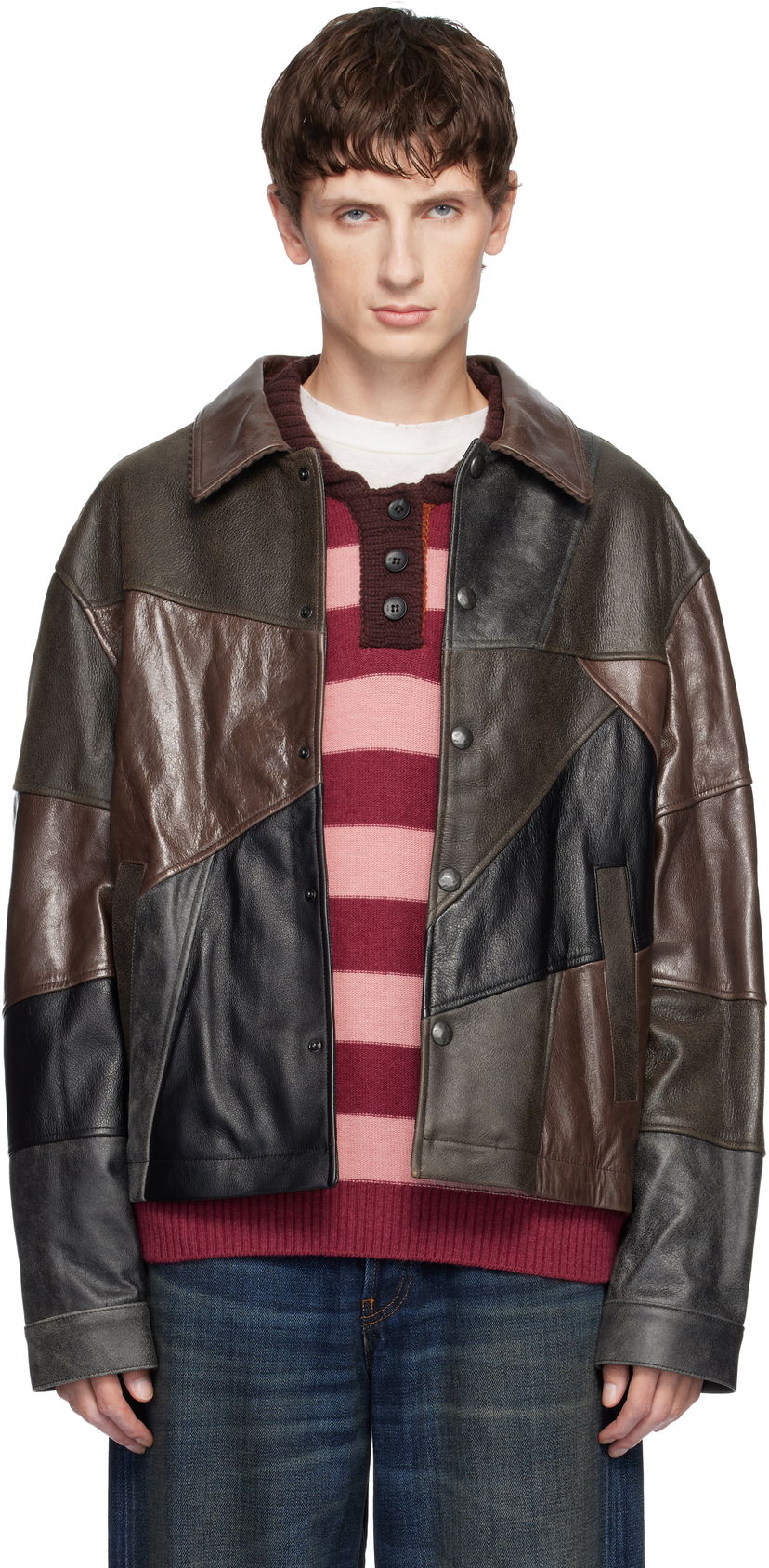 Takki Andersson Bell Patchwork Leather Jacket Monivärinen | awa730u