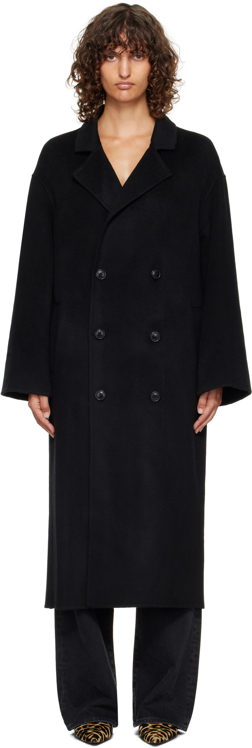 Takit Loulou de Saison Loulou de Saison Borneo Wool Drap Coat Musta | BORNEO LDS