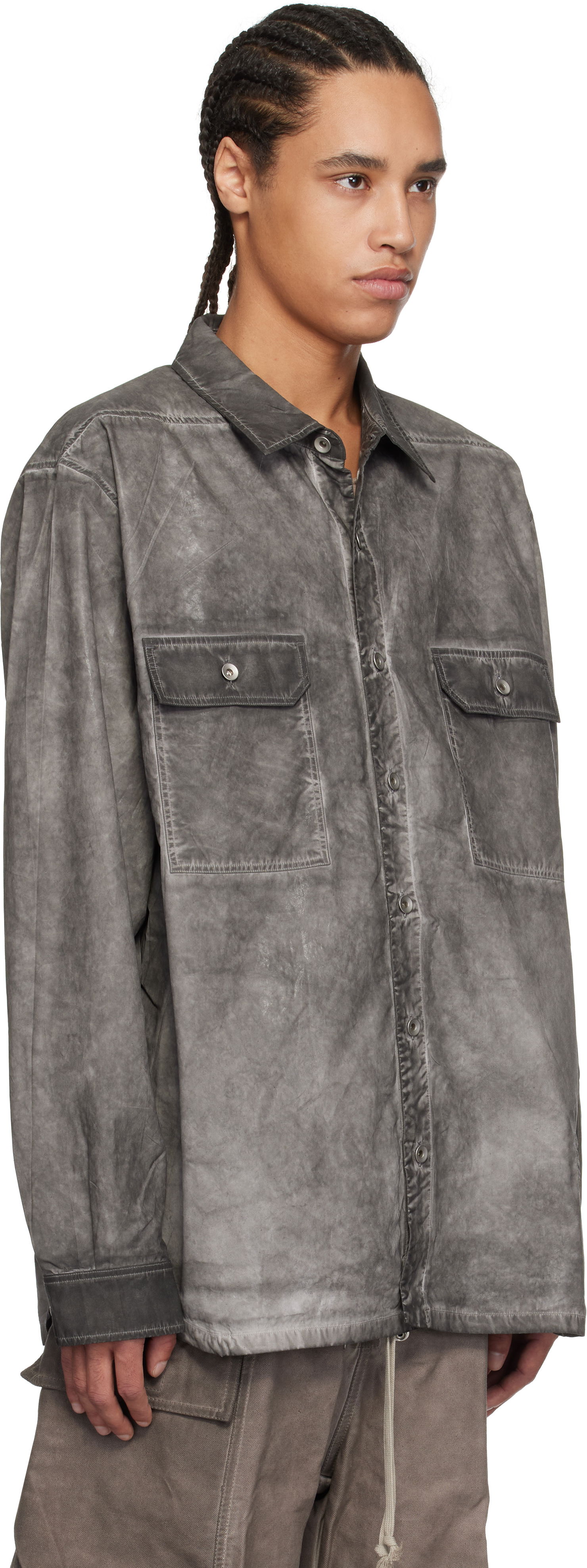 Paita Rick Owens Rick Owens DRKSHDW Hollywood Jumbo Overshirt Harmaa | DU01E3297 PF, 1