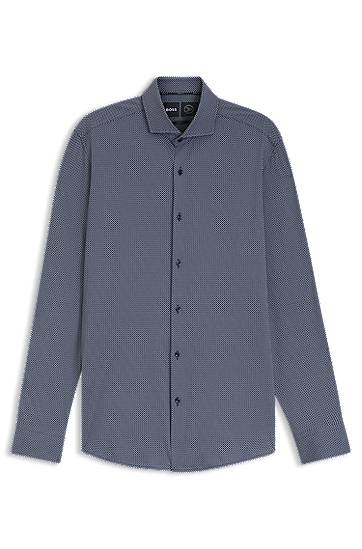 Paita BOSS Slim-fit Printed Italian-made Performance-Stretch Jersey Shirt Sininen | 50550062