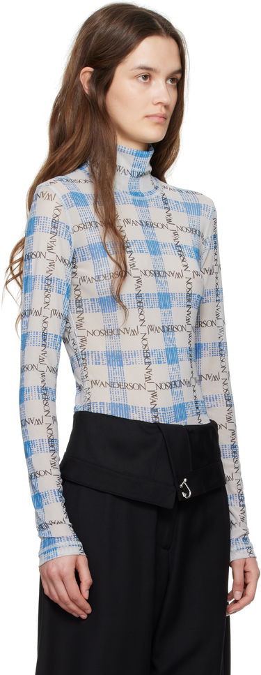 T-paitoja ja toppeja JW Anderson JW Anderson Semi-Sheer Logo Turtleneck Top Valkoinen | JO0224-PG1721, 1