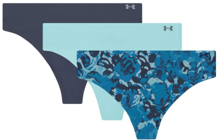 Pikkuhousut Under Armour Pure Stretch No Show Thong Underwear - 3-Pack Sininen | 1383894-293