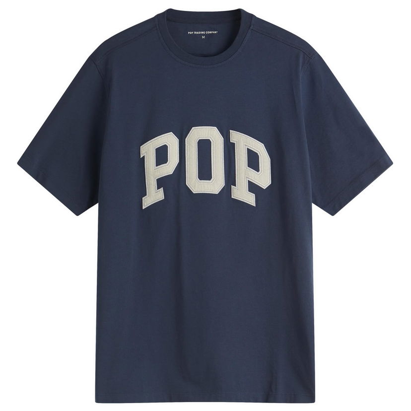T-paita Pop Trading Company Arch Logo T-Shirt, Size Large Tummansininen | POPSS25-02-026