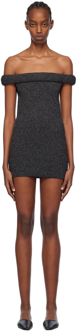Mekko TOTEME TOTEME Roll Off-Shoulder Minidress Harmaa | 241-WRT1066-YA0031