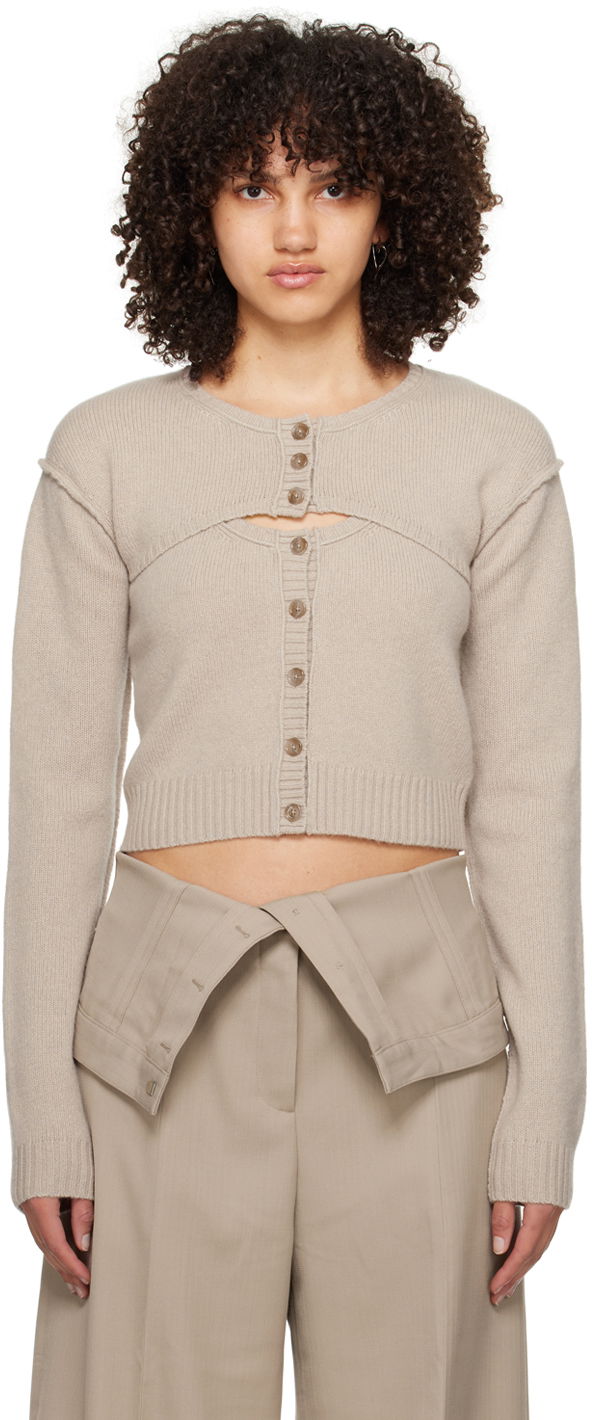 Villapaita Acne Studios Button-Up Tank Top & Cardigan Set Beige | A60496-