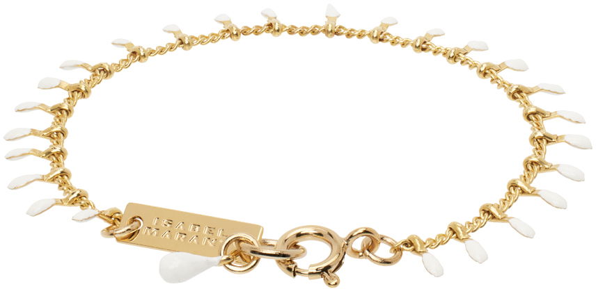 Rannerengas ISABEL MARANT Gold Chain Bracelet With White Charms Valkoinen | BR0003FA-A3B01B, 1