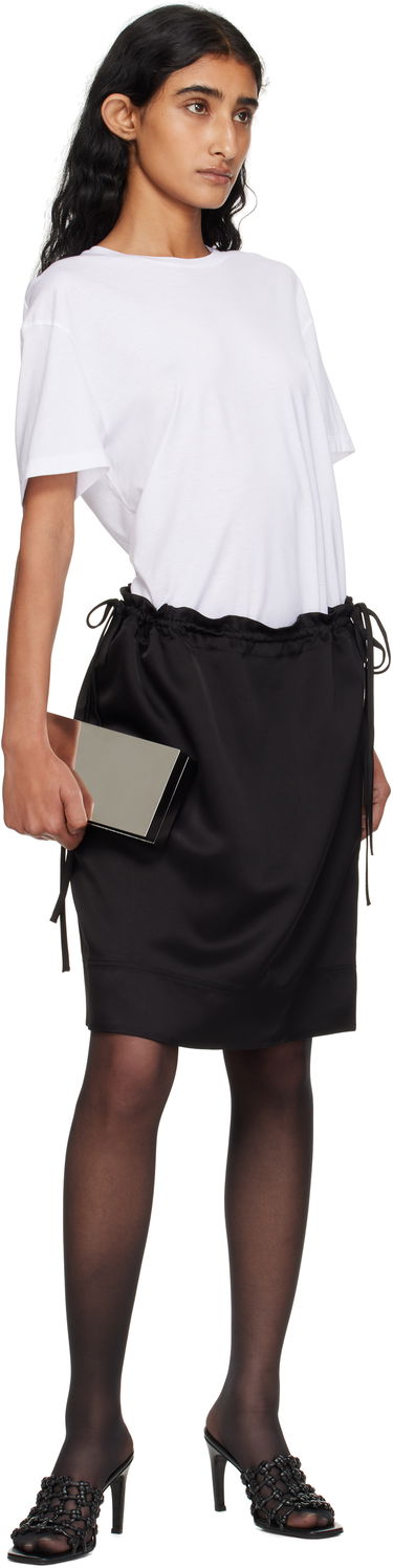 Hame TOTEME TOTEME Drawstring Satin Miniskirt Musta | 253-WRB0281-FB0382, 3