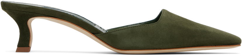 Kengänhoito Manolo Blahnik Manolo Blahnik Moiramu Suede Mules Vihreä | 225-1957-0003