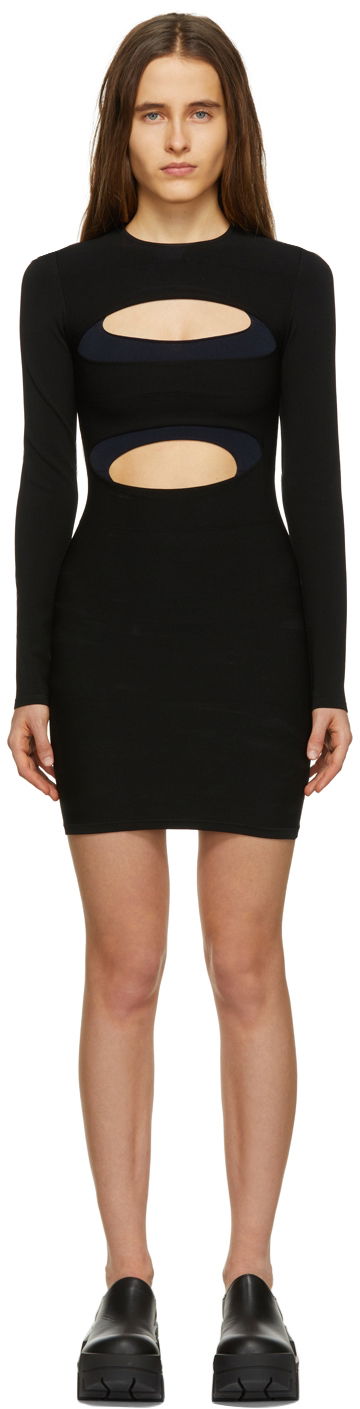 Mekko Dion Lee Dion Lee Double Hosiery Mini Dress Musta | A7536R22, 0