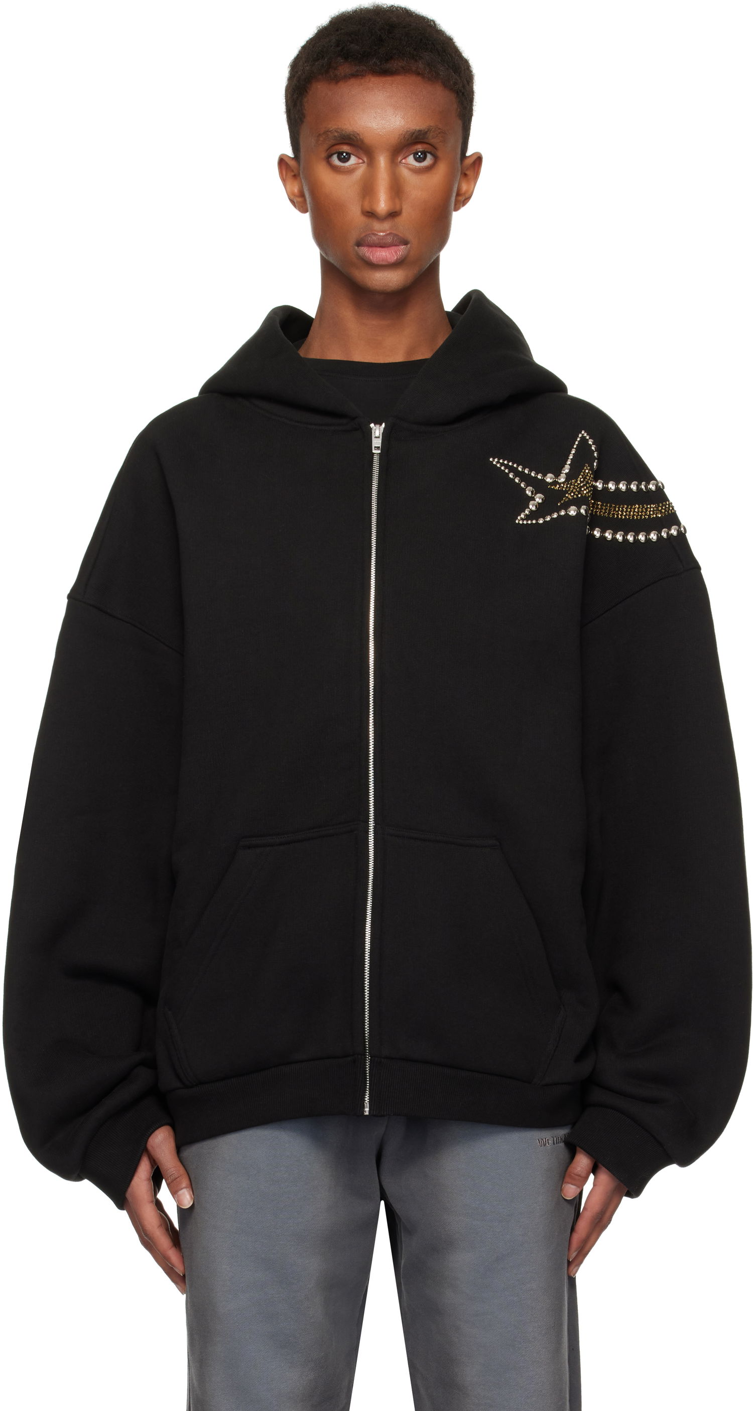 Huppari We11done We11done Meteor Zip Hoodie Musta | WD-TJ3-24-864-U-BK, 0