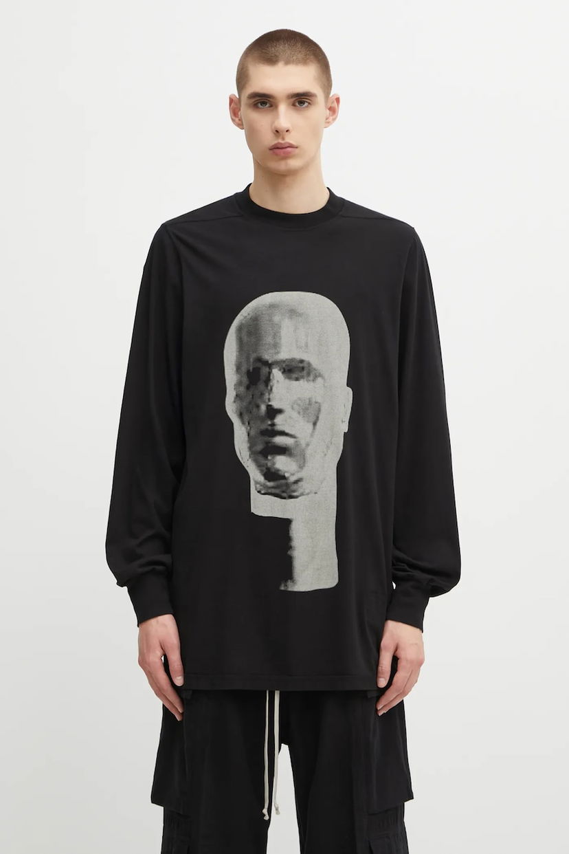 T-paita Rick Owens Rick Owens DRKSHDW Jumbo Long Sleeve T-Shirt with Print Musta | DU02E7261.RNEP1