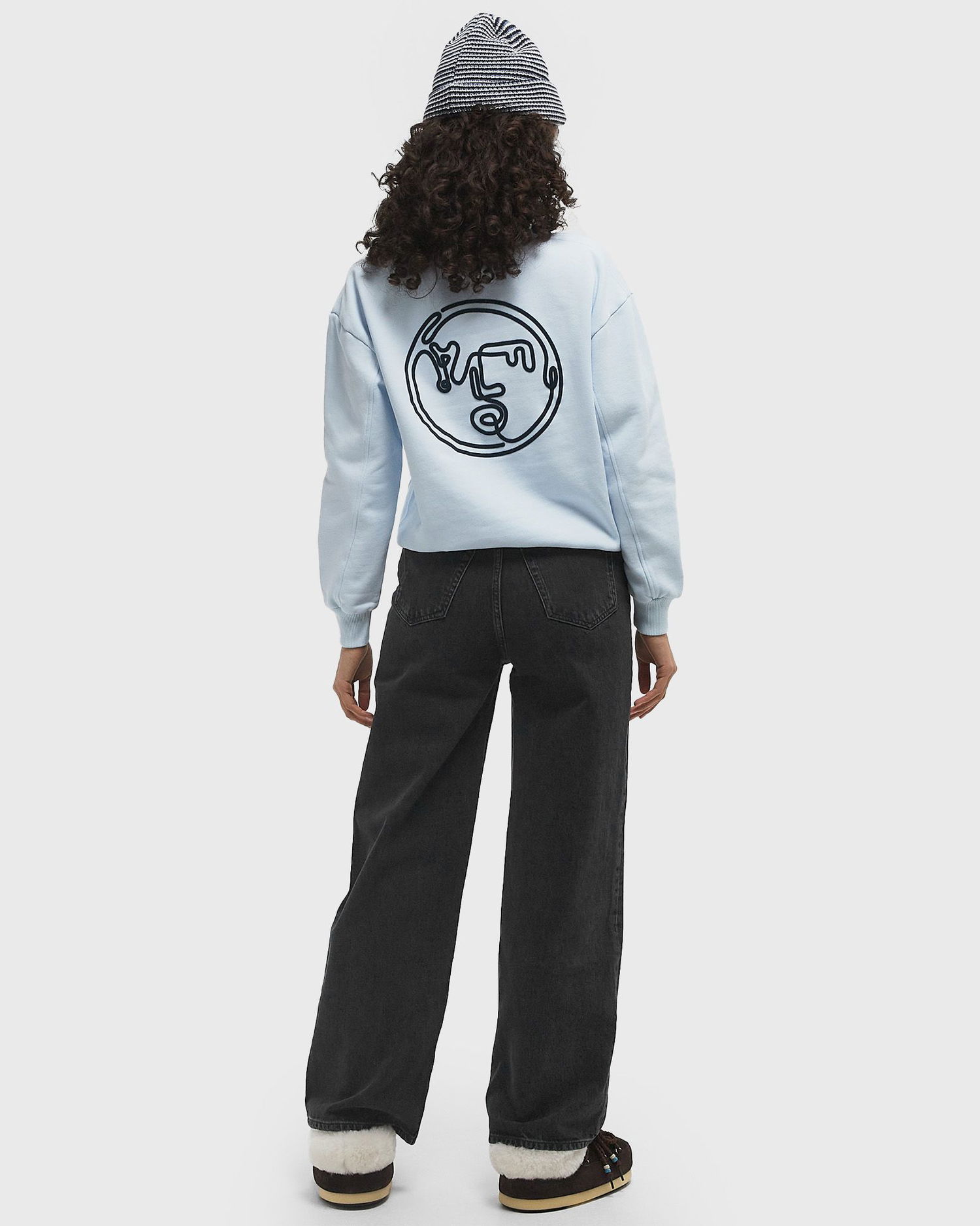 Huppari ØLÅF OLAF Nostalgia Face Crewneck Sweatshirt, Size L Sininen | W190202, 1