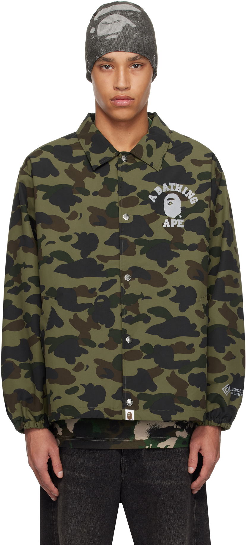 Tuulitakki BAPE A Bathing Ape Gore-Tex Windstopper 1st Camo Coach Jacket Vihreä | 001LJK701005M