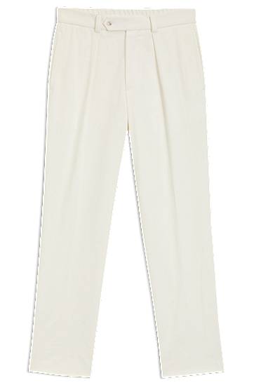 Housut BOSS BECKHAM x BOSS Stretch Cotton Trousers Valkoinen | 50549203