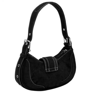 Käsilaukku OSOI Denim Hobo Bag with Buckle Musta | 22FB050-02-01, 2