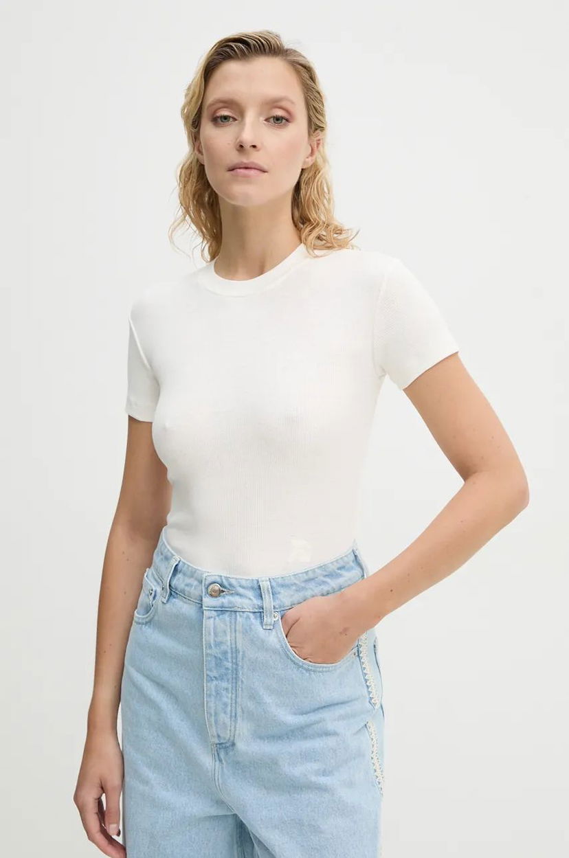 T-paita Nanushka Axton Fitted Short Sleeve T-shirt Valkoinen | NW24PFTP2490