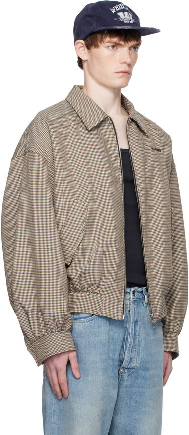 Bomber-takki We11done We11done Checkered Bomber Jacket Ruskea | WD-JK2-25-013-M-BG, 1