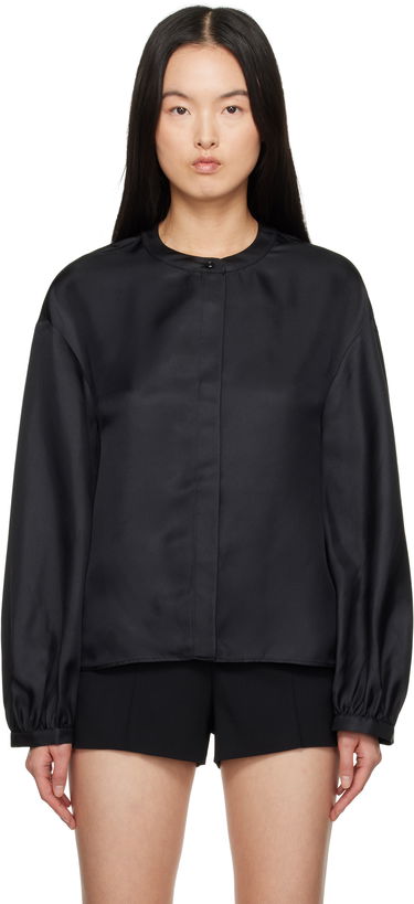 Paita Loulou de Saison Loulou de Saison Lea Satin Blouse Musta | LEA, 0