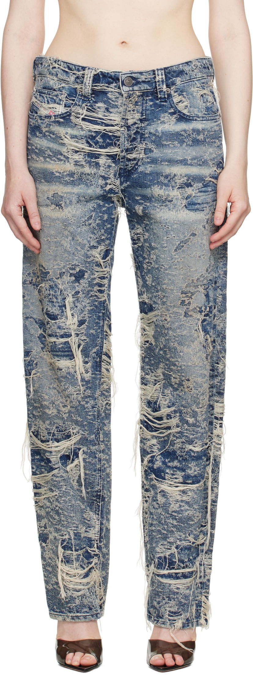 Jeans Diesel Diesel 1988 D-Ark Regular Fit Distressed Jeans Sininen | A19193 09M04