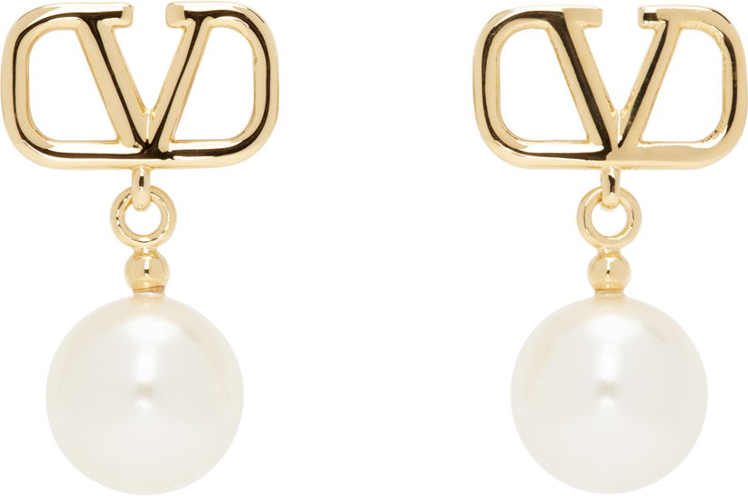 Korvakorut Valentino Valentino Garavani VLogo Signature Pearl Drop Earrings Metallinen | 6W2J0E36UXM