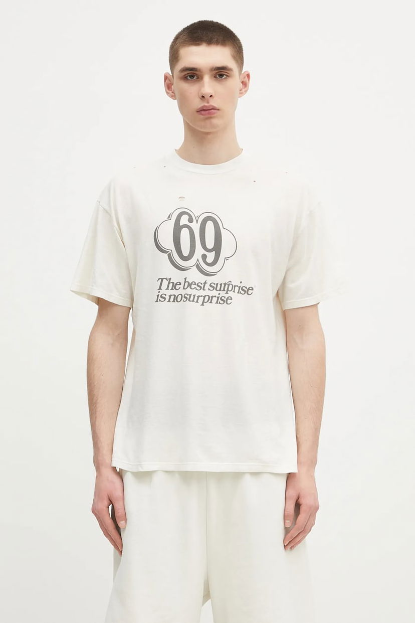 T-paita Aries Aries Destroyed 69 SS Graphic T-Shirt Valkoinen | AR6006903