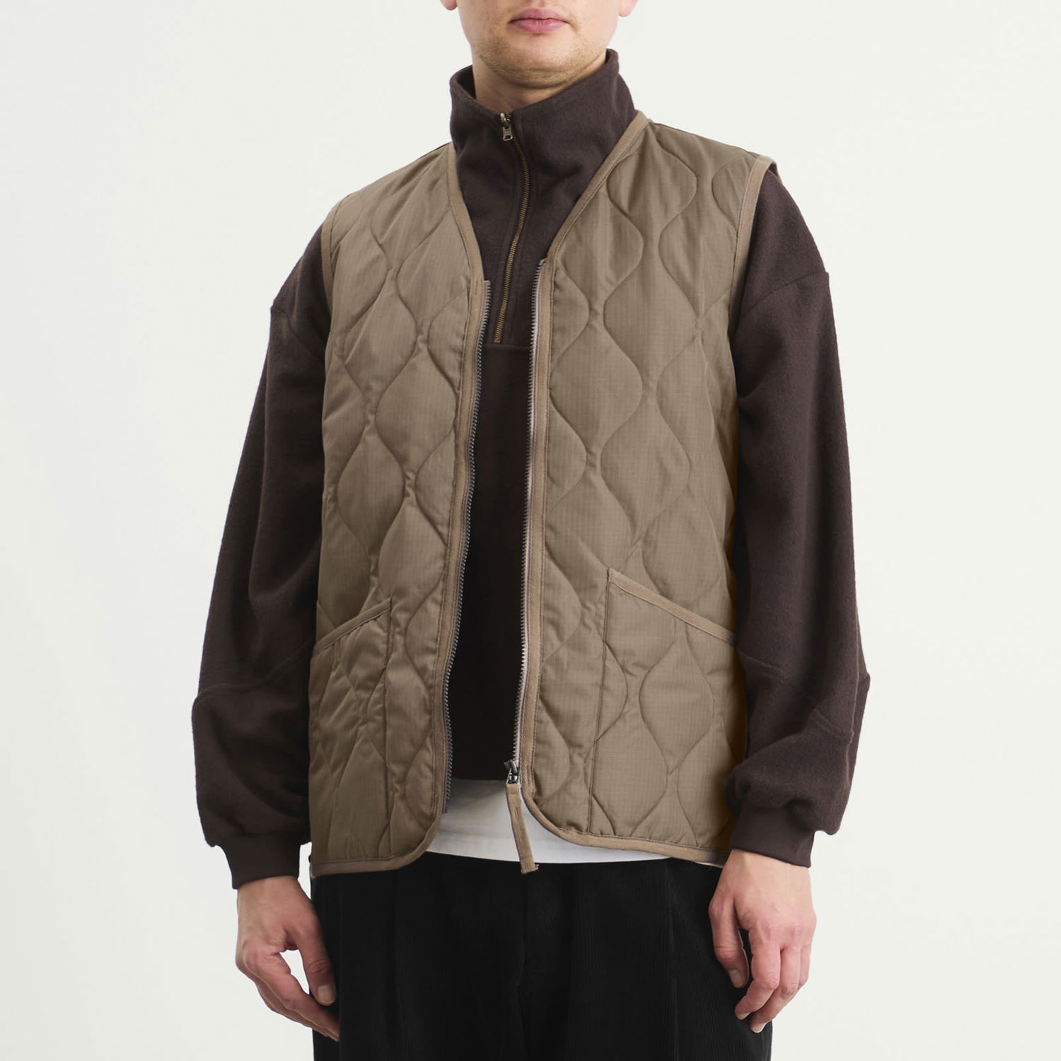 Liivi TAION Military Quilted Zip Vest Beige | TAION-001ZML-1-DKH, 1