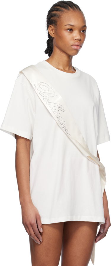 T-paita Blumarine Blumarine Satin Band Rhinestone T-Shirt Musta | P522T092A, 4