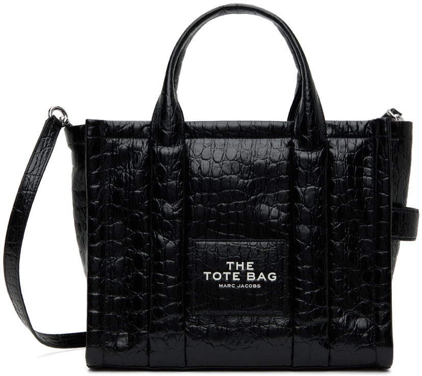 Kangaskassi Marc Jacobs Marc Jacobs Small Croc-Embossed Tote Bag Musta | H045L01RE22