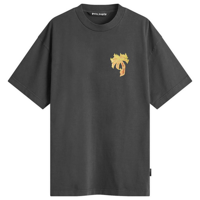 T-paita Palm Angels Burning Palm T-Shirt Musta | PMAA002F24JER0111076