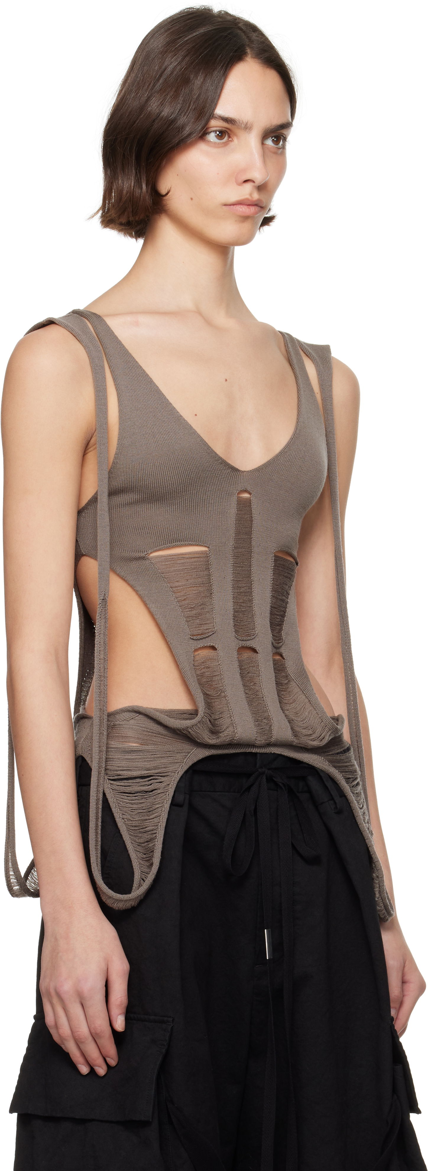 Tankkitoppi Rick Owens Rick Owens Hollywood Tanja Long Tank Top Harmaa | RO01E7644 KGRIDM, 1