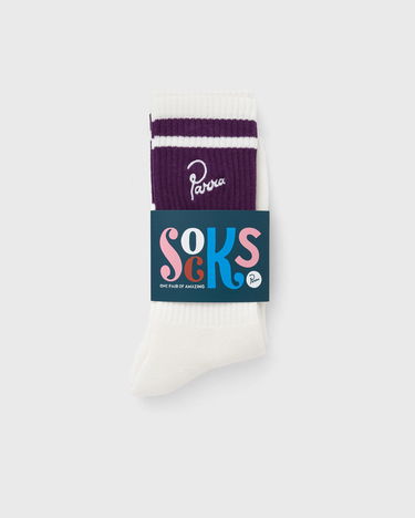 Sukat By Parra Parra Signature Striped Crew Socks Valkoinen | 53465, 2