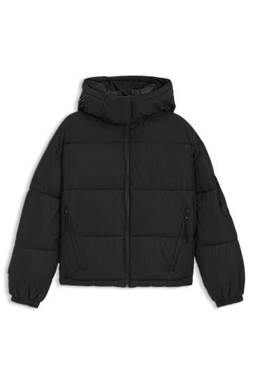 Puffer takki BOSS Water-repellent puffer jacket with detachable hood Musta | 50546393