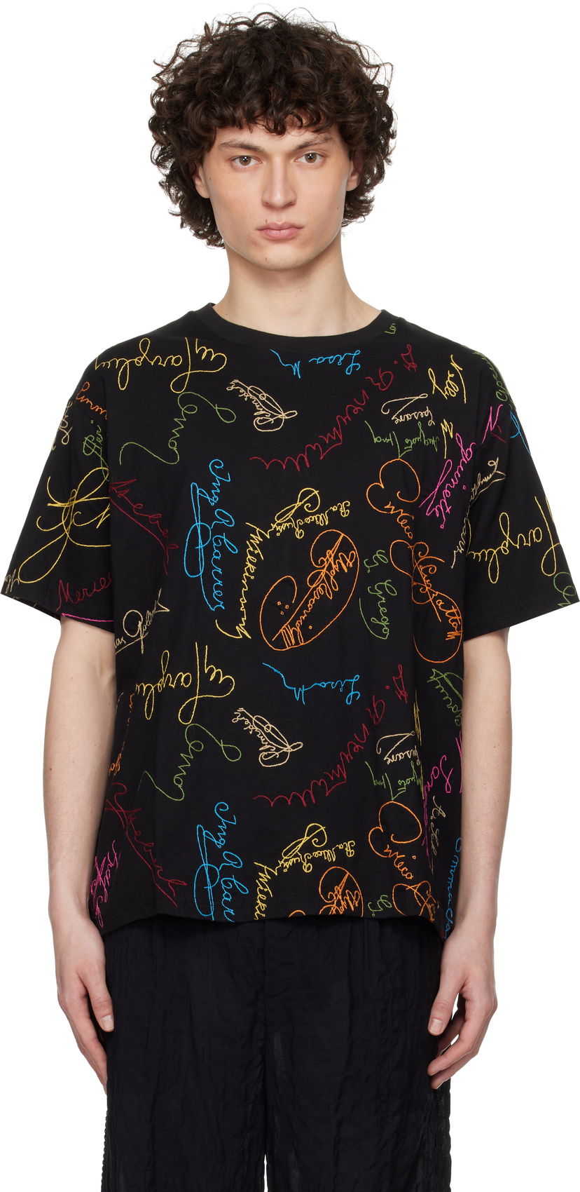 T-paita Bode Bode Signature Scrawl Boxy T-Shirt Musta | MRS25CS050