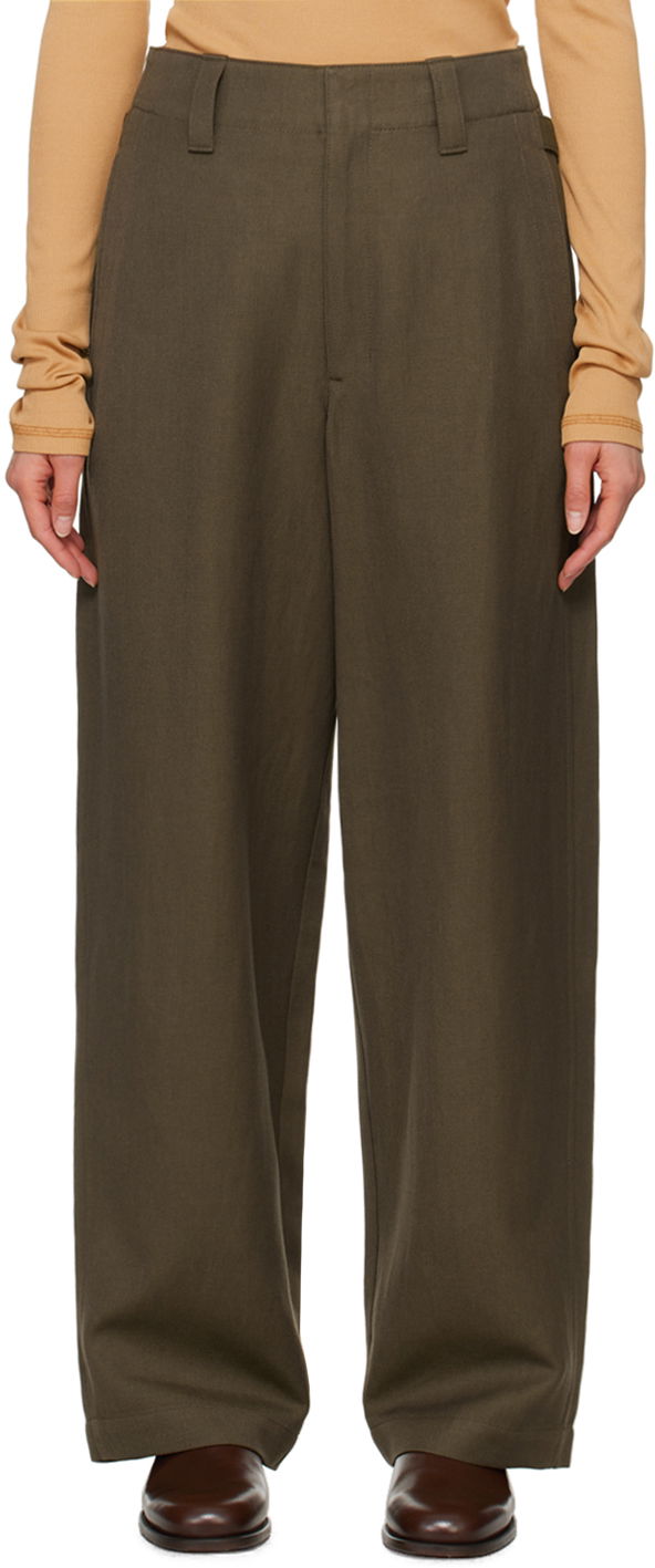 Housut LEMAIRE Lemaire Maxi Trousers Vihreä | PA1083 LF1252