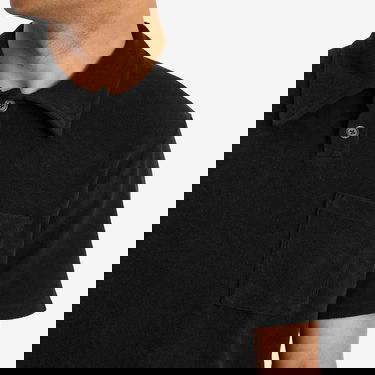 Poolopaita Universal Works Universal Works Newlyn Light Weight Terry Polo, Size Large Musta | 32727-BLK, 5