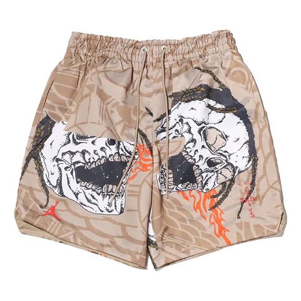 Shortsit Jordan Jordan x Travis Scott Crossover Skeleton Print Casual Shorts Beige | CZ0167-247