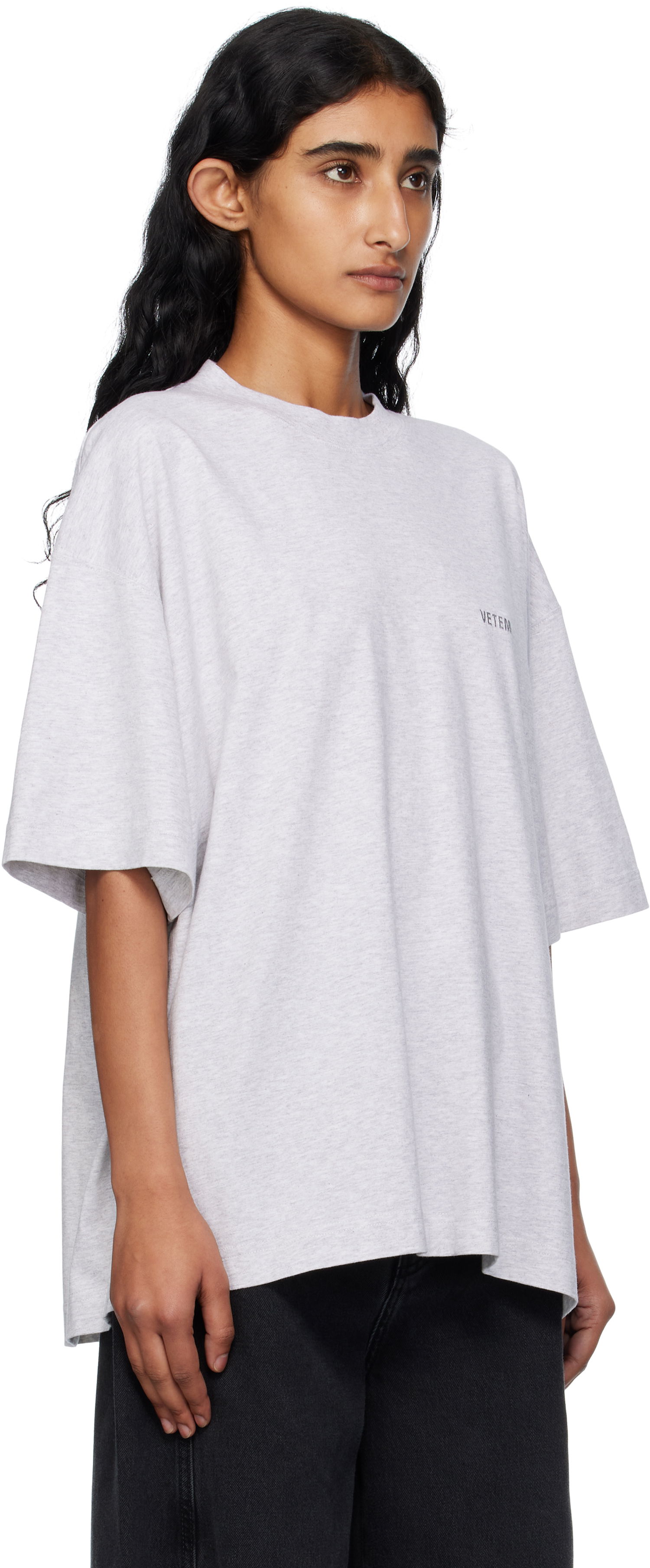 T-paita VETEMENTS Vetements Logo Regular Fit T-Shirt Harmaa | UH76TR100G, 1