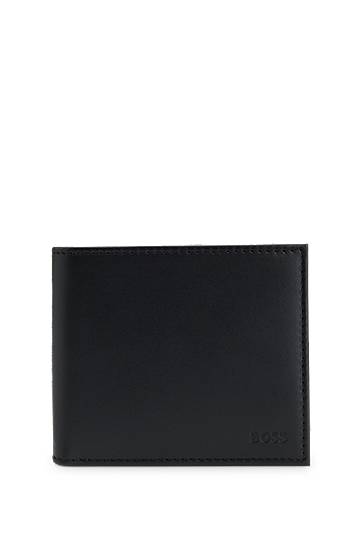 Lompakko BOSS Leather wallet with logo lettering Musta | 50548811